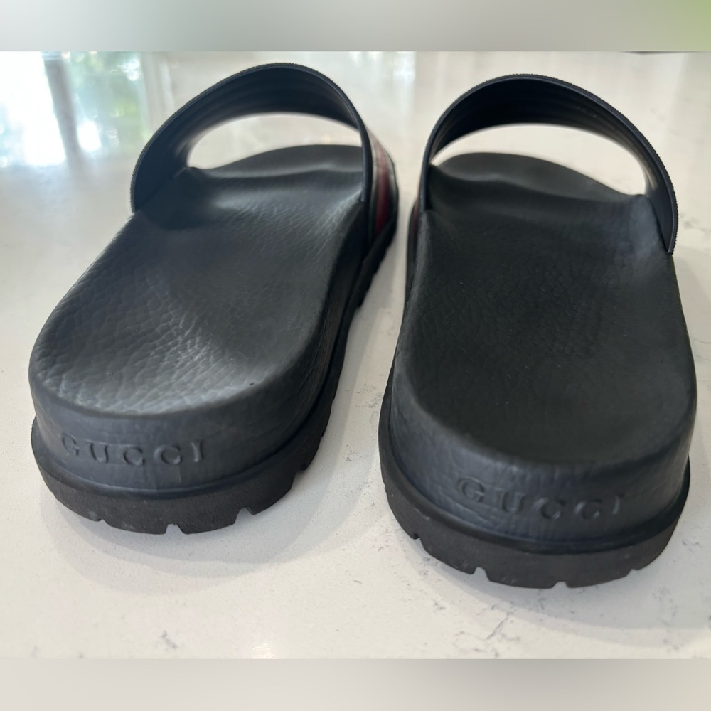 Gucci Men’s Web Signature Slide Sandals - Picture 3 of 14